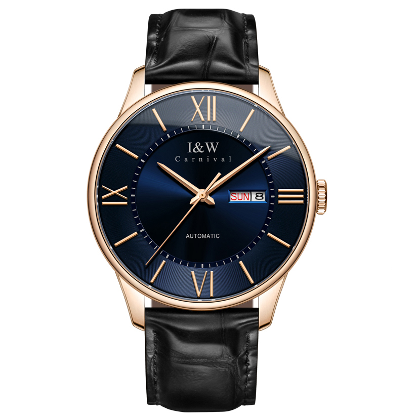 瑞士爱沃驰i&w carnival镂空全自动机械表 男士手表进口机芯男表纤薄