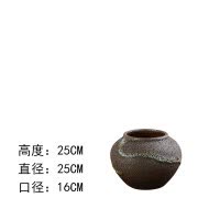 干花花瓶陶罐复古景德镇陶瓷花器客厅玄关插花粗陶组合摆件装饰品 三维工匠 中号高60直径30口17厘米