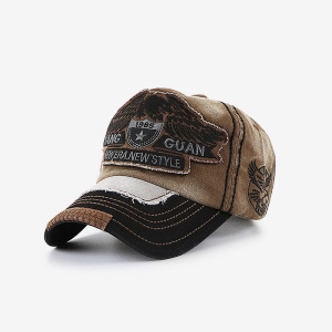 欧美时尚棒球帽刺绣水洗做旧帽子遮阳防嗮鸭舌帽男女士秋