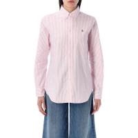 Polo Ralph Lauren女式条纹衬衫弹力舒适透气休闲上衣