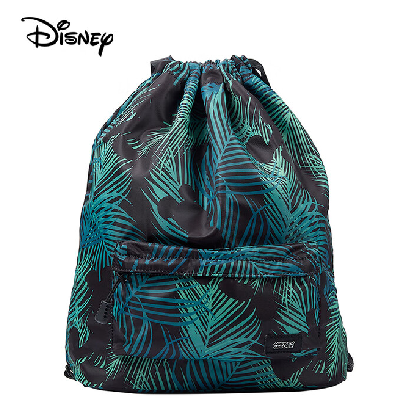 笑梦歌MG-MQ2027迪士尼米奇轻便简易抽绳包运动休闲出行背包防泼水背包 踏青黑 19L