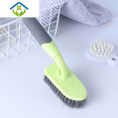 御蓝锦地板硬毛刷浴缸清洁刷子厨房卫生间角落缝隙刷长柄地板刷子板刷黑色手柄地板刷（浅绿色）