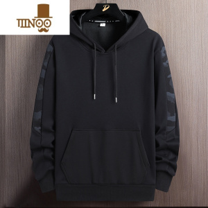 YANXU春迷彩加肥加大码卫衣男加绒加厚连帽宽松长袖卫衣上衣