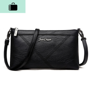 2020新款中年女包妈妈包斜跨小包包单肩包简约百搭软皮女士手拿包NEW LAKE 黑色女士单肩包 黑色