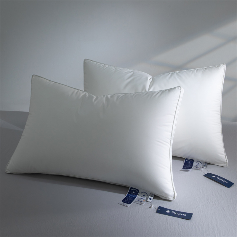 A类纯棉五星级酒店专用双边枕头枕芯单人家用透气中低高枕头