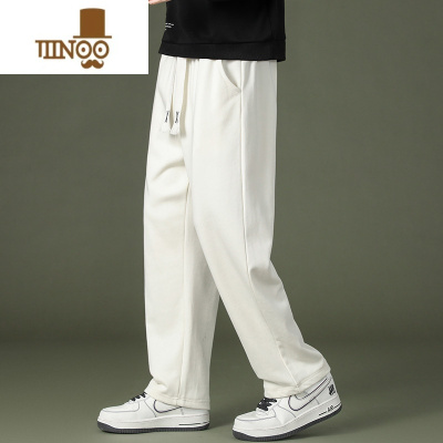 YANXU休闲裤男直筒宽松运动裤子男新款青少年阔腿长卫裤