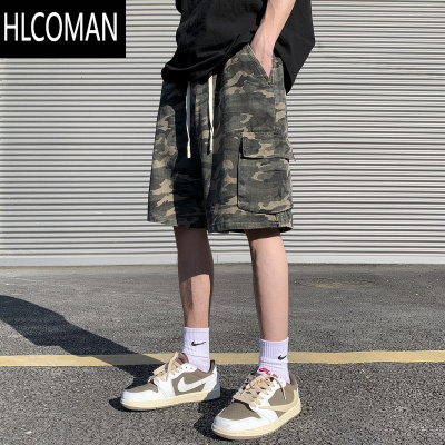HLCOMAN短裤男美式夏季迷彩休闲裤薄款宽松裤子潮牌运动裤男生五分裤