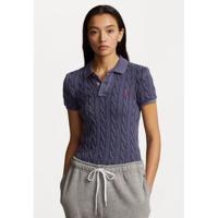 RALPH LAUREN修身短袖Polo衫女款简约针织休闲百搭基础款绿松石色