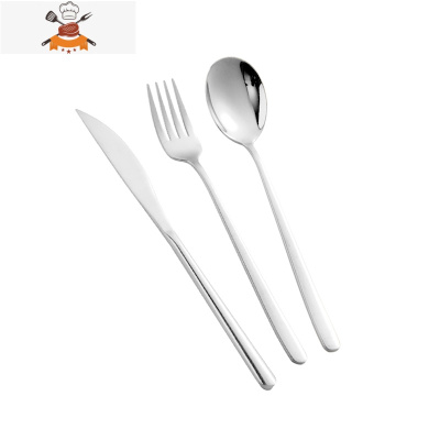 西餐刀叉盘子套装 304不锈钢牛排刀叉勺家用三件套西餐餐具刀叉 敬平 银色刀叉勺