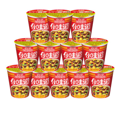 合味道(Cup noodles) 方便面组合装 杯面泡面快餐面 五香牛肉风味12杯整箱装