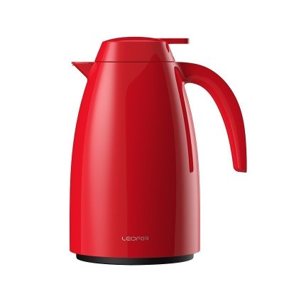 家柏饰(CORATED)茶壶保温壶玻璃内胆家用小小型暖壶热水壶大容量北欧茶壶保温瓶 中国红1500ml