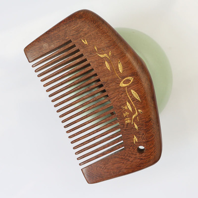 小梳子折叠小刀梳美发洛滑按摩黑金檀山梳（10CM）