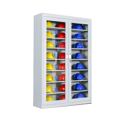 戴劲 安全帽存放柜工地车间头盔摆放柜工厂安全帽放置柜 灰白40顶