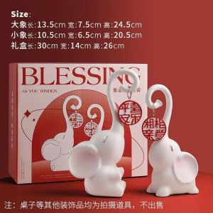 [质感佳]订婚结婚礼物送人送朋友闺蜜吊牌对象摆件客厅卧室家居 白色相亲相爱对象+礼盒 均色