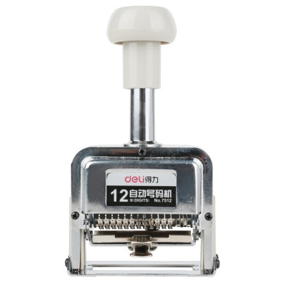 得力(deli)751212位自动号码机数字打码机银行打号器会计财务档案编码器页码机可调日期数字印章