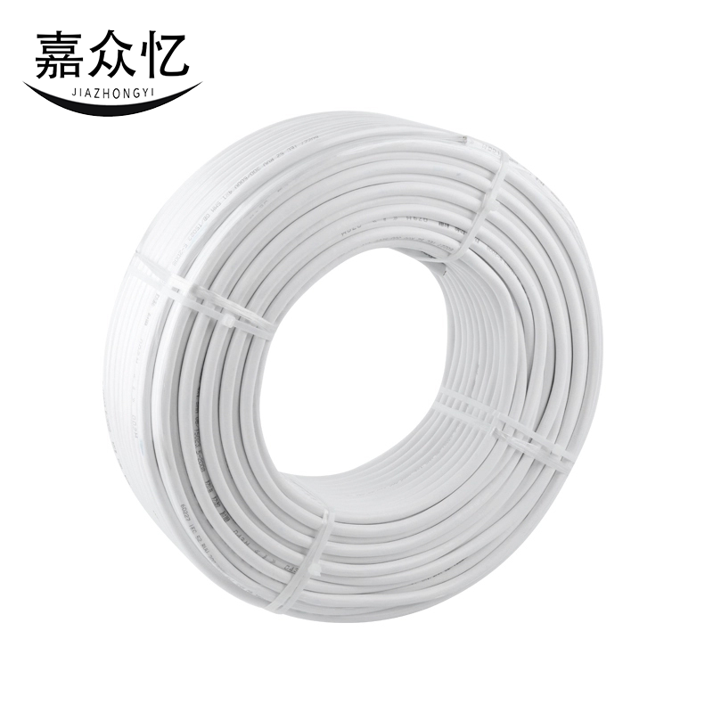 嘉众忆 两芯电线50米 护套线电动车充电插座电源线 白色护套线 RVV2*2.5平方 JZY-JZ267 米