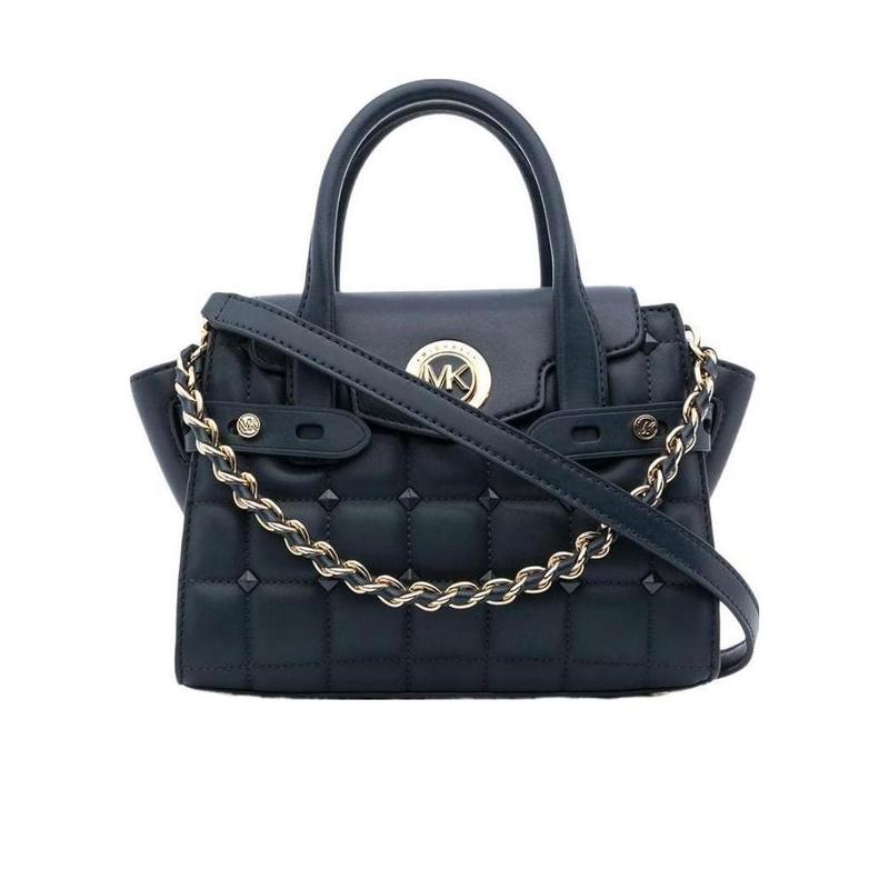 迈克·科尔斯(MICHAEL KORS)深蓝色真皮单肩包金属五金徽标标识时