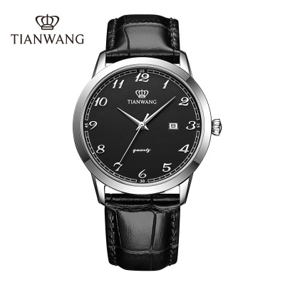天王表(TIANWANG)手表 石英表皮带时尚休闲情侣表大气时尚男表简约休闲女士手表 3886