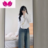 七斓设计感小众领长袖T恤女内搭短款打底衫辣妹高腰修身上衣