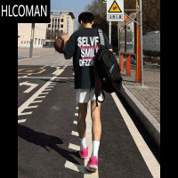 HLCOMAN复古设计感短袖t恤男款高街潮牌百搭宽松半袖上衣