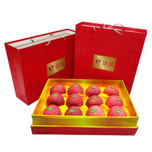 红礼盒洛川苹果陕西水果礼盒新鲜苹果水果苹果12枚90大苹果约8斤