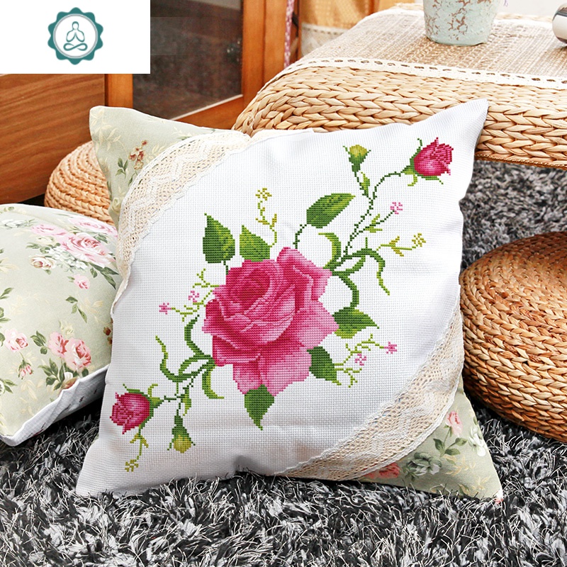 抱枕情侣婚礼客厅车枕3d5d精准钻石印画印花靠垫套 封后 百合之恋