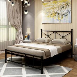 现代简约北欧式环保结实耐用厚铁床1.2米单人1.5 1.8米双人铁艺床