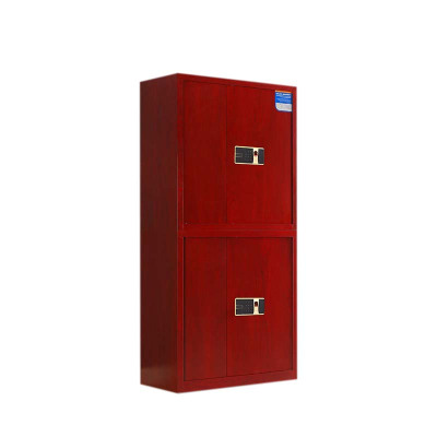 乙壬保密柜财务档案柜文件柜办公室资料储物柜保险柜电子密码国保锁通双节红木纹-指纹密码锁