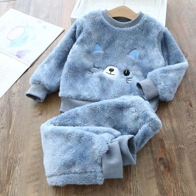 儿童睡衣2020冬季新款宝宝加绒加厚法兰绒家居服小孩冬装保暖居家12月8日发完-威珺