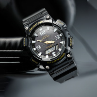 casio旗舰店卡西欧运动手表男女官方限量情侣款太阳能 AQ-S810运动防水潮流电子小黑表男手表电子手表卡西欧石英表男
