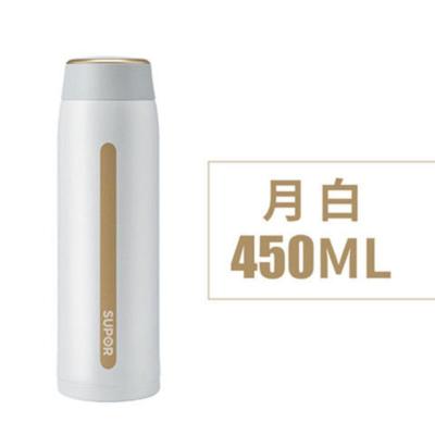 450ml月牙白送杯刷杯套正品苏泊尔轻量保温杯KC45CR10简约便携纤巧304保温杯KC38CR10450ml月牙白送杯刷杯套均码