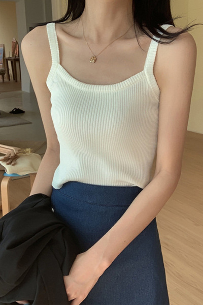 显瘦内搭针织衫背心吊带女夏季短款露脐外穿无袖上衣女性感打底衫