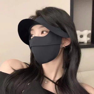 夏季防晒面罩帽子一体护颈女全脸冰丝脸基尼脖子开车防紫外线口罩3759Z