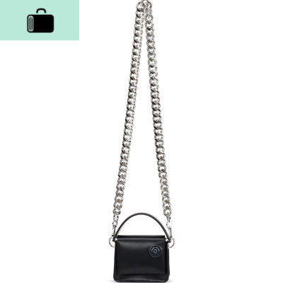 2020年Kara春夏新款皮mini链条斜挎小方包个性小众迷你手提包女NEW LAKE 黑色(皮)不能放手机女斜挎包