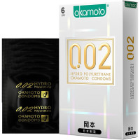冈本聚氨酯002超薄6只装避孕套54mm超薄裸入0.02mm非乳胶安全套夫妻房事日本byt岡本