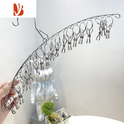 三维工匠收纳绝绝子~20夹不锈钢袜架袜子器多夹衣架家用宿舍晾衣收纳架