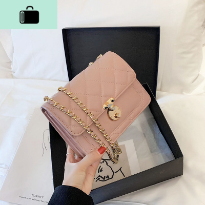 网红仙女小包包2020流行新款潮洋气百搭菱格链条斜挎包夏天小方包NEW LAKE女斜挎包