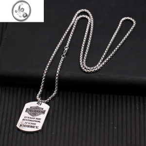 JiMi潮人百搭个性军牌hiphop吊坠太钢项链男嘻哈配饰女网红蹦迪挂件