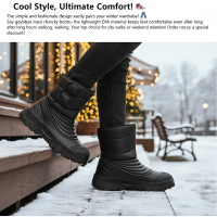 大码冬季雪地靴男中筒厚底增高防水工装男靴棉鞋户外保暖男鞋