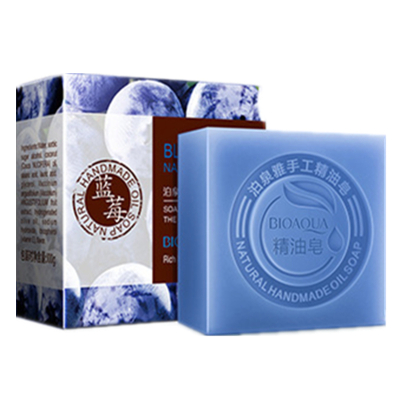 泊泉雅蓝莓手工皂100g控油平衡深层清洁收缩毛孔适合各种肤质男女通用