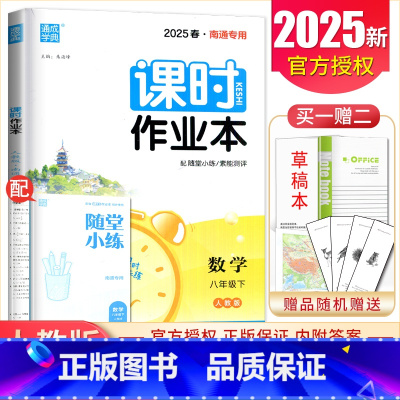 八年级数学下册人教版南通专用 八年级/初中二年级 [正版]2025课时作业本八年级上册下册语文数学英语物理历史道德与法治
