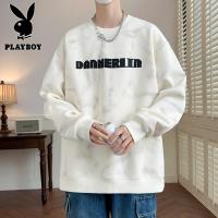 花花公子新款高品质卫衣男青少年2025秋装学生个性印花流行宽松港风外套棉男生帅