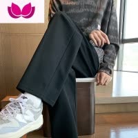 七斓男士裤子款宽松百搭休闲冬季加绒运动裤黑色潮牌直筒裤卫裤