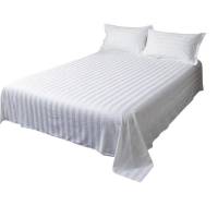 柔美床单260*195cm全棉斜纹贡缎(白色)条