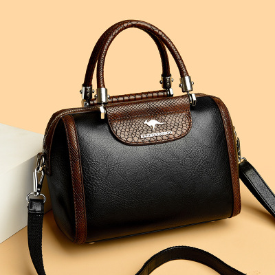 包包女包新款大气斜挎包中年女单肩包女撞色手提包女