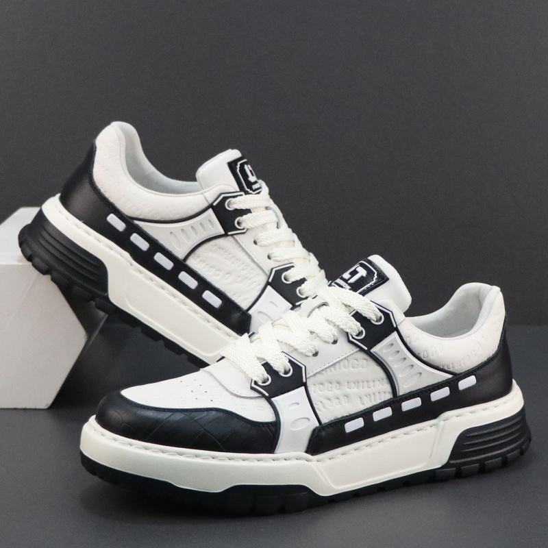 欧洲站潮鞋子男新款秋季真皮透气防臭运动鞋软底轻便休闲板鞋