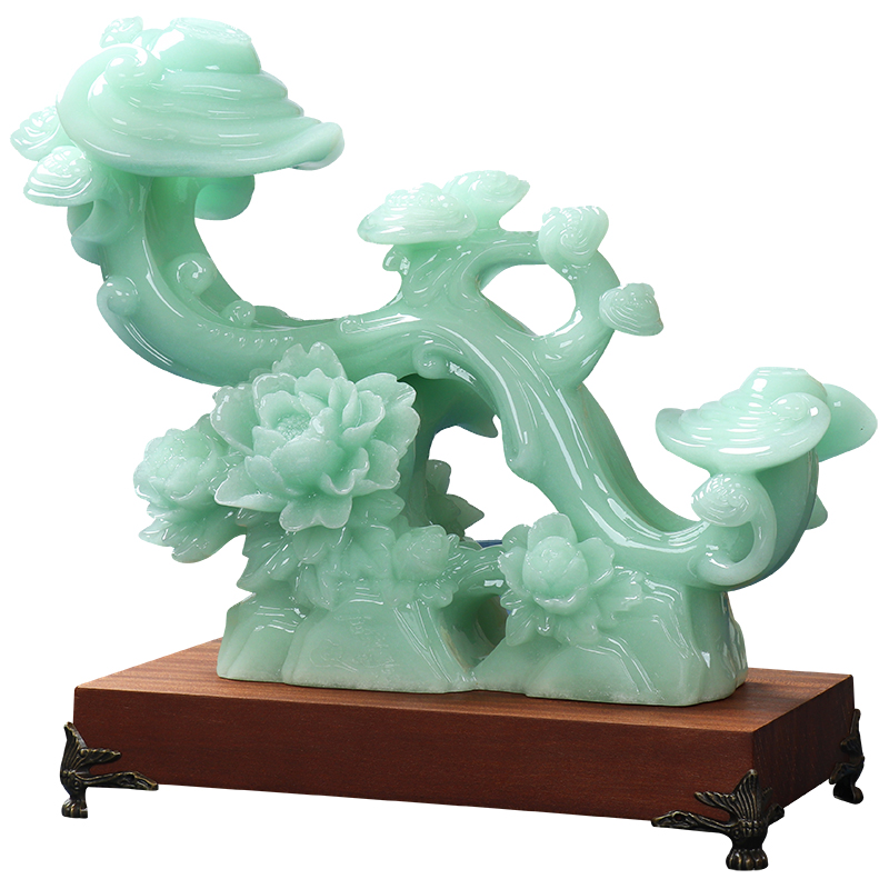 礼氏嘉 玉如意摆件天然玉石工艺品乔迁新居礼品家居客厅玄关位酒柜