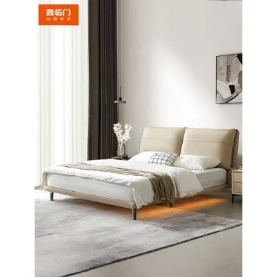 喜临门 - 云图s 真皮双人大床主卧家具现代简约排骨架轻奢婚床