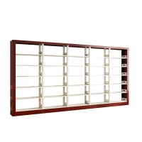 臻远ZY4072630 钢制书架红色资料架 单面6层一列五组 4600*300*2000mm