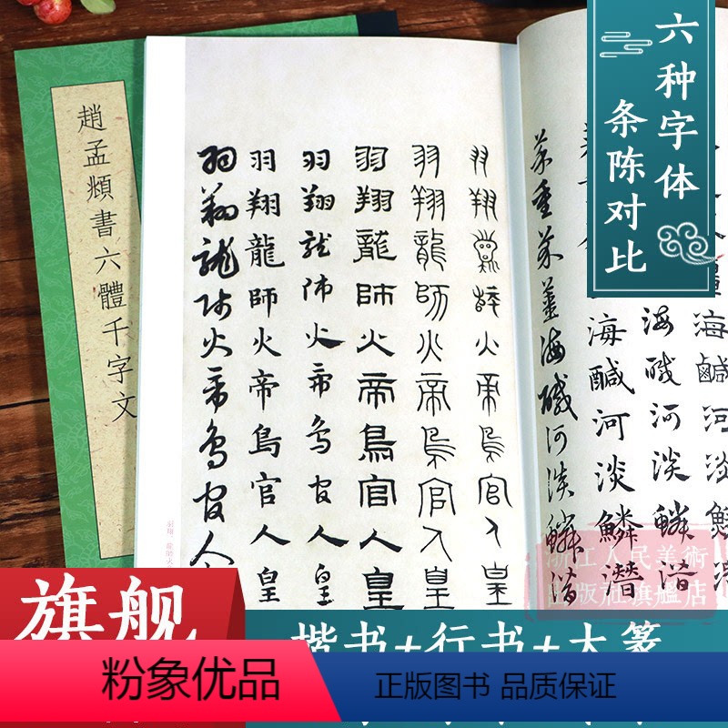 [正版]一本抵六本赵孟頫书六体千字文 大篆+小篆+隶书+行书+楷书+草书千字文条陈对比 赵孟俯真草小楷毛笔书法字帖临摹